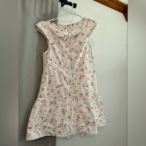 Free People White Beasley Mini Dress Floral Heart Print